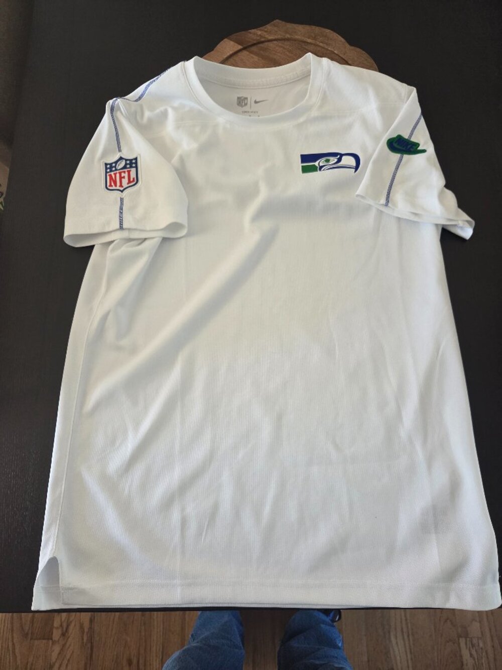 Men's Nike White Seattle Seahawks Sideline Alternate Logo Coach Performance Top